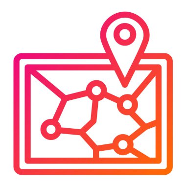 Demiryolu haritası Vektör Simgesi Tasarım İllüstrasyonu