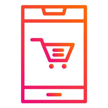 Çevrimiçi alışveriş vektörü Simge Tasarım İllüstrasyonu