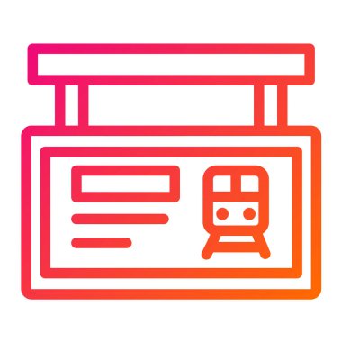 Tren Zamanlaması Vektör Simgesi Tasarım İllüstrasyonu