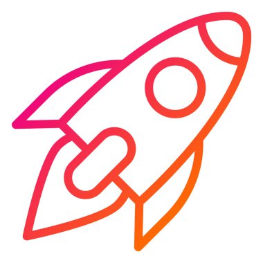 Roket Vektör Simgesi Tasarım Çizimi