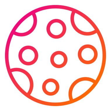 Dolunay Vektör Simgesi Tasarım Çizimi