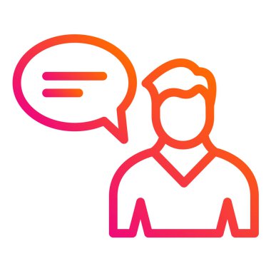 Konuşma Vektörü Simgesi Tasarım İllüstrasyonu