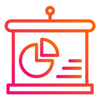 Sunum Vektörü Simgesi Tasarım İllüstrasyonu