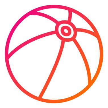 Plaj Topu Vektör Simgesi Tasarım Çizimi