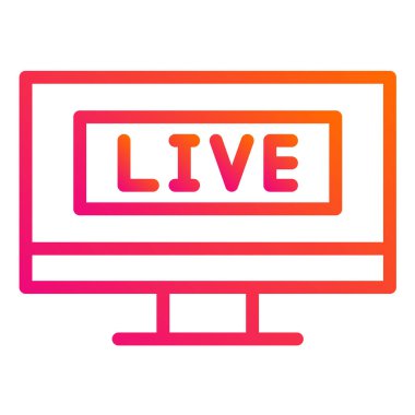 Canlı Yayın Vektörü Simgesi Tasarım İllüstrasyonu