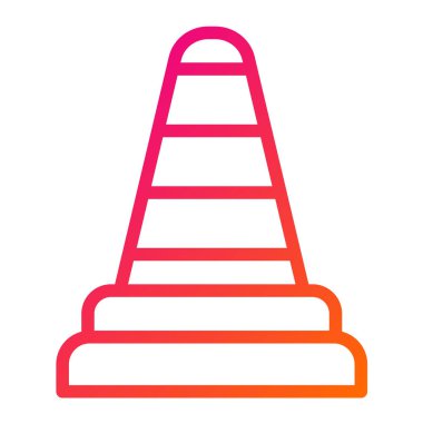 Trafik Konisi Vektör Simgesi Tasarım İllüstrasyonu