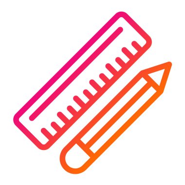 Cetvel Vektör Simgesi Tasarım İllüstrasyonu