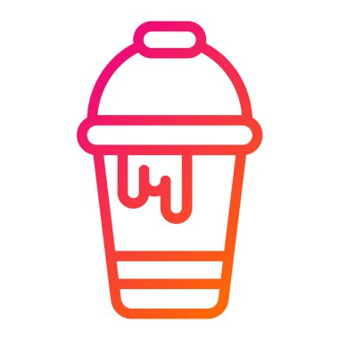 Boya Kovası Vektör Simgesi Tasarım Çizimi