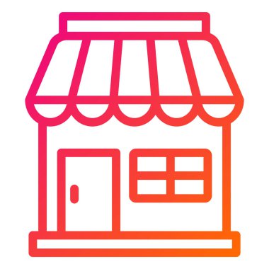 Dükkan Vektörü Simgesi Tasarım İllüstrasyonu