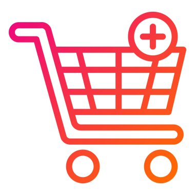 Sepet Vektör Simgesi Tasarım Çizimine Ekle