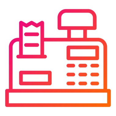 Kasiyer Makine Vektör Simgesi Tasarım İllüstrasyonu