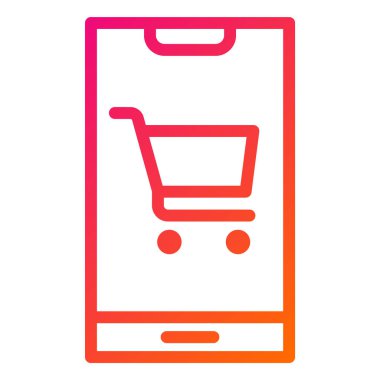 Çevrimiçi alışveriş vektörü Simge Tasarım İllüstrasyonu