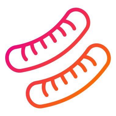 Sosis Vektörü Simgesi Tasarımı Çizimi