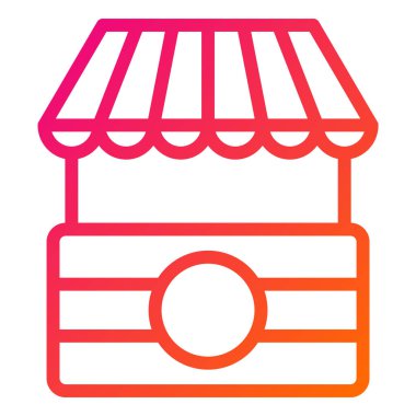 Gıda Standı Vektör Simgesi Tasarım Çizimi