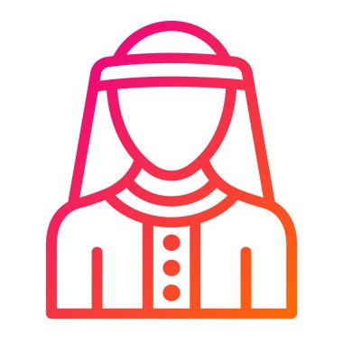 Arap Adam Vektör Simgesi Tasarım İllüstrasyonu