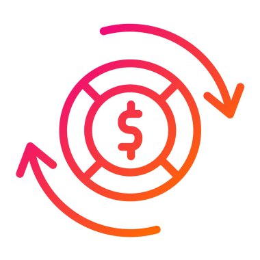 Para akışı Vektör Simgesi Tasarım İllüstrasyonu