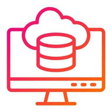 Bulut Veritabanı Vektör Simgesi Tasarım İllüstrasyonu