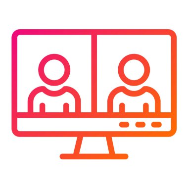 Görüntü Sohbeti Vektör Simgesi Tasarım İllüstrasyonu