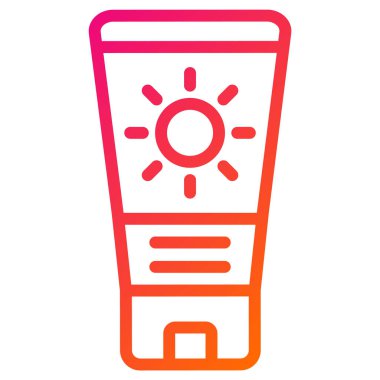 Güneş kremi Vektörü Simgesi Tasarımı Çizimi