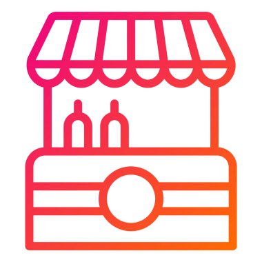 Yiyecek standı Vektör Simgesi Tasarım Çizimi