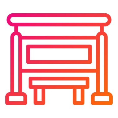 Otobüs Durağı Vektör Simgesi Tasarım İllüstrasyonu