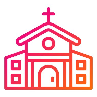 Kilise Vektörü Simgesi Tasarım İllüstrasyonu