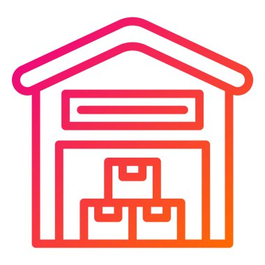 Depo Vektörü Simgesi Tasarım İllüstrasyonu