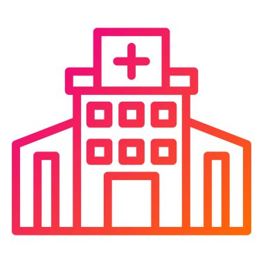 Hastane Vektör Simgesi Tasarım İllüstrasyonu