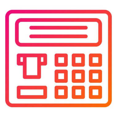 ATM Makinesi Vektör Simgesi Tasarım İllüstrasyonu