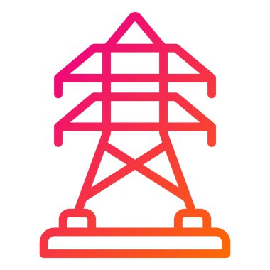 Elektrik Kulesi Vektör Simgesi Tasarım Çizimi
