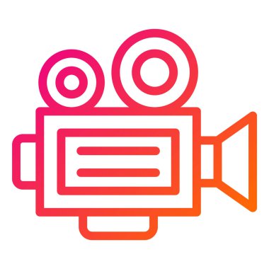 Film kamerası Vektör Simgesi Tasarım İllüstrasyonu