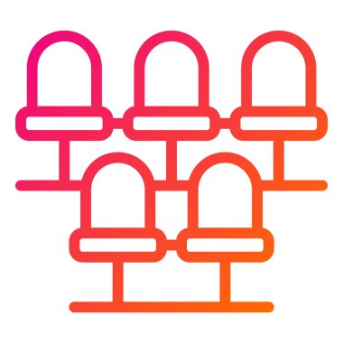 Sinema koltukları Vektör Simgesi Tasarım İllüstrasyonu