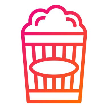 Patlamış Mısır Vektör Simgesi Tasarım Çizimi