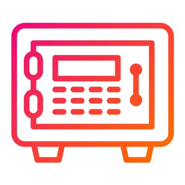 Güvenli Kutu Vektör Simgesi Tasarım İllüstrasyonu