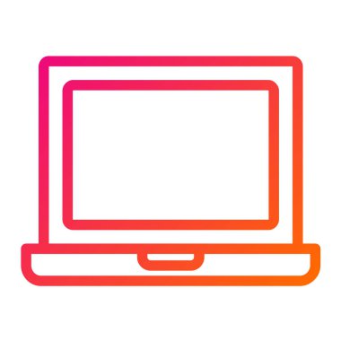 Laptop Vektör Simgesi Tasarım Çizimi