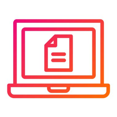 Çevrimiçi belge Vektör Simgesi Tasarım İllüstrasyonu