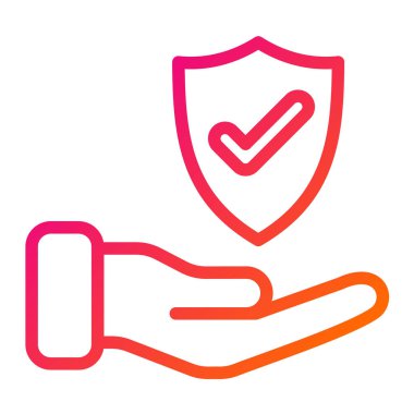 Sigorta Vektörü Simgesi Tasarım İllüstrasyonu