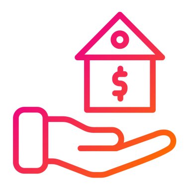 İpotek Vektörü Simgesi Tasarım İllüstrasyonu