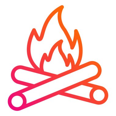 Şenlik Ateşi Vektör Simgesi Tasarım İllüstrasyonu