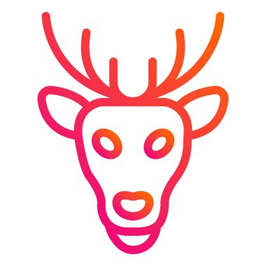 Geyik Vektörü Simgesi Tasarım İllüstrasyonu