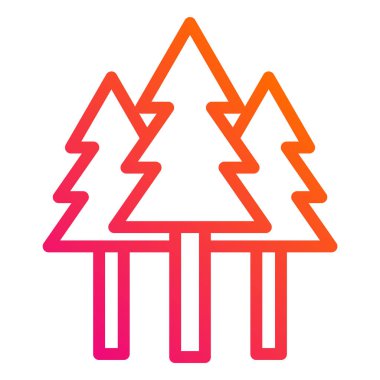 Orman Vektörü Simgesi Tasarım Çizimi