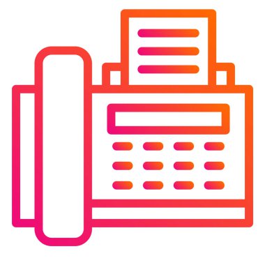 Faks Makinesi Vektör Simgesi Tasarım İllüstrasyonu