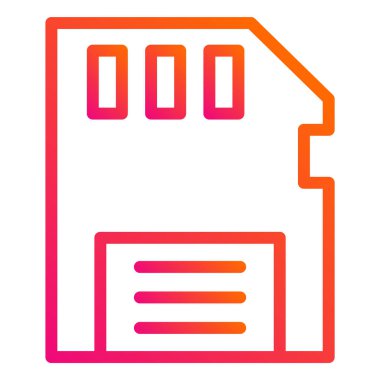 Bellek Kartı Vektör Simgesi Tasarım İllüstrasyonu