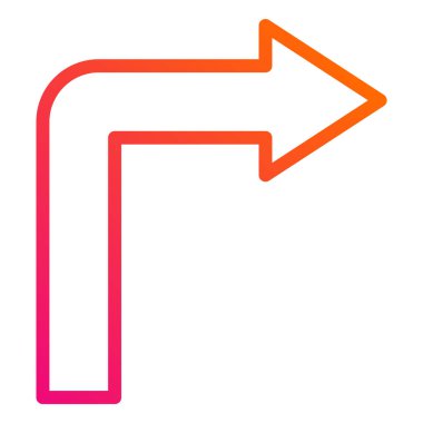 Sağa dön Vektör Simgesi Tasarım Çizimi