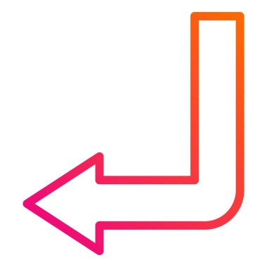 Sol Alt Vektör Simgesi Tasarım Çizimi