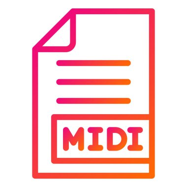 MIDI Vektör Simgesi Tasarım İllüstrasyonu