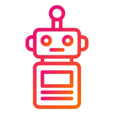 Robot Vektör Simgesi Tasarım Çizimi