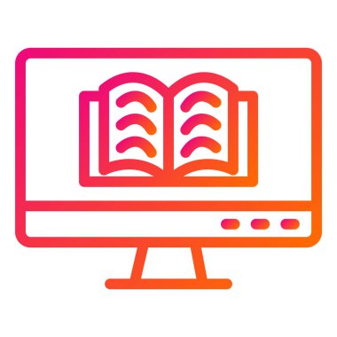 Çevrimiçi öğrenme Vektörü Simgesi Tasarım İllüstrasyonu