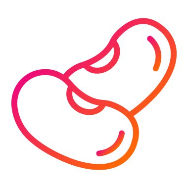 Fasulye Vektörü Simgesi Tasarım Çizimi