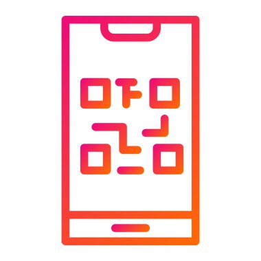 QR Kod Vektörü Simge Tasarımı İllüstrasyonu